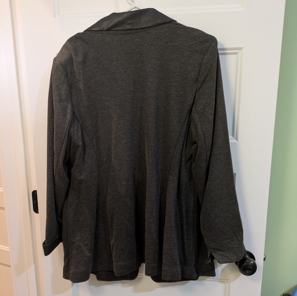 Susan Graver Charcoal Blazer with Black Trim - Picture 9 of 12